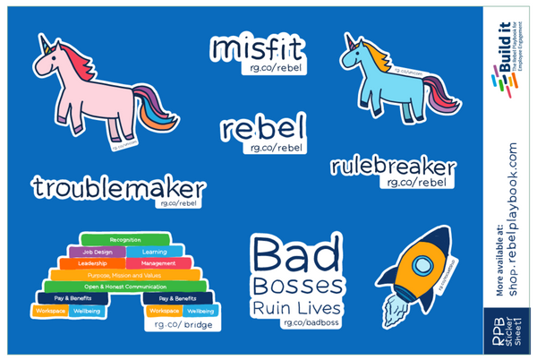 Rebel Playbook Sticker Sheet 1 - Employee Engagement Stickers